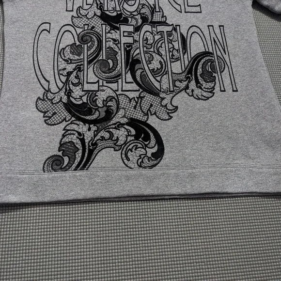 Versace Collection Gray Crewneck Sweatshirt with Black Graphic Logo - Picture 13 of 13